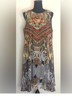 Julian Taylor Multicolor Paisley Floral Sleeveless Tunic